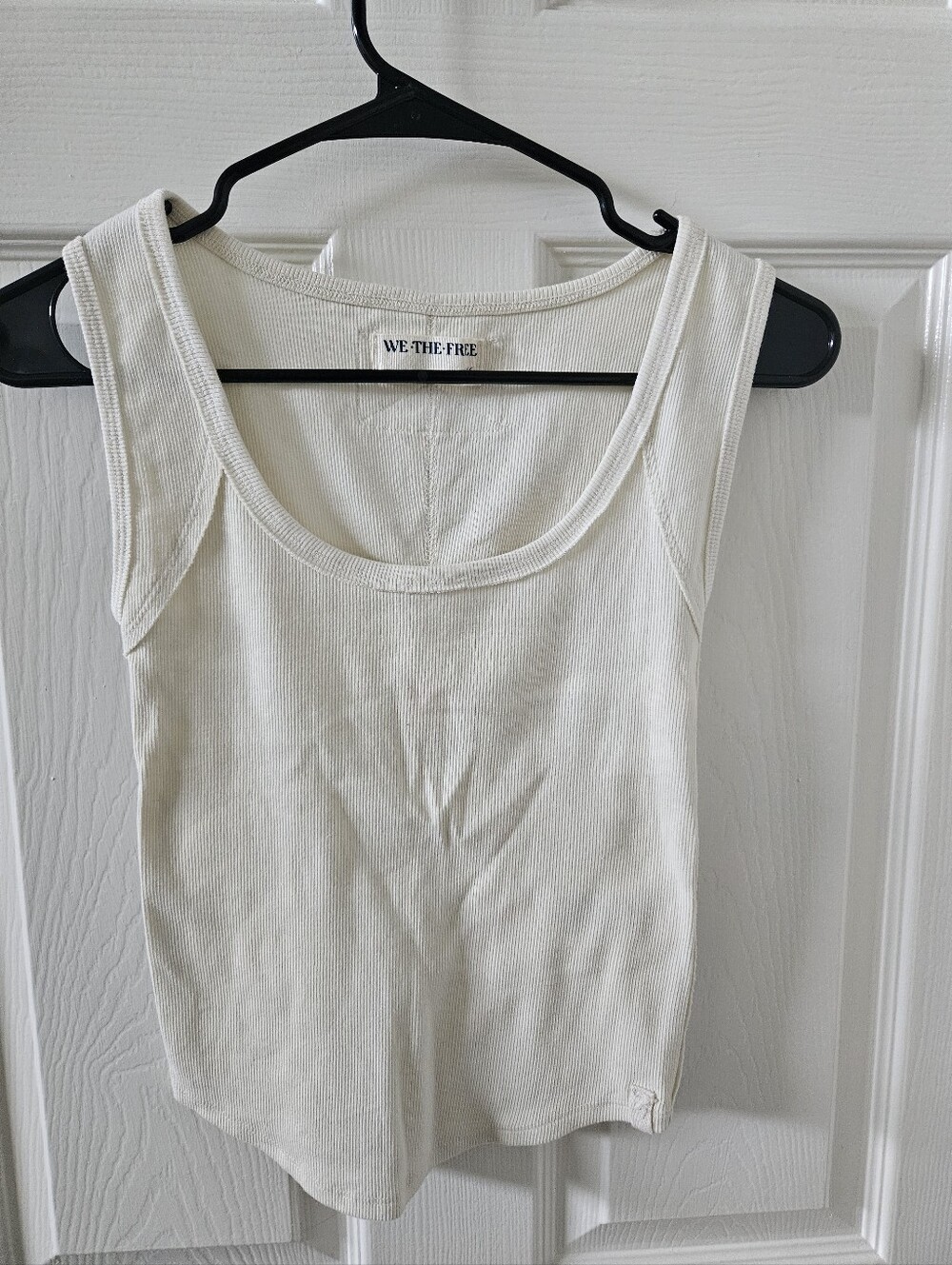 We The Free Free People Free-est Clarity Ribbed Tank Top Cream - Size XS